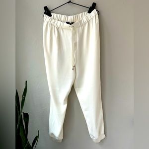 NWT $225 RALPH LAUREN CHIC CREAM DRESSY JOGGER PANTS M